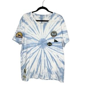 GUESS Yacht Patches Blue Tie Dyed 100% Cotton Tee size XL